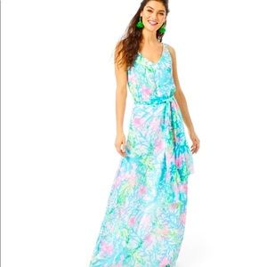 Lilly Pulitzer lani maxi dress coral bay small